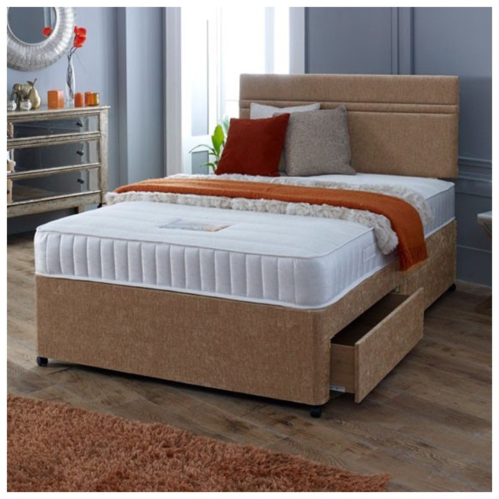 Amelia Divan Bed with Open Coil Memory Foam Mattress FREE HEADBOARD