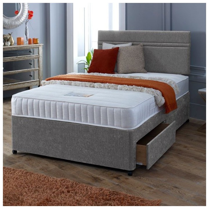 Amelia Divan Bed with Open Coil Memory Foam Mattress FREE HEADBOARD