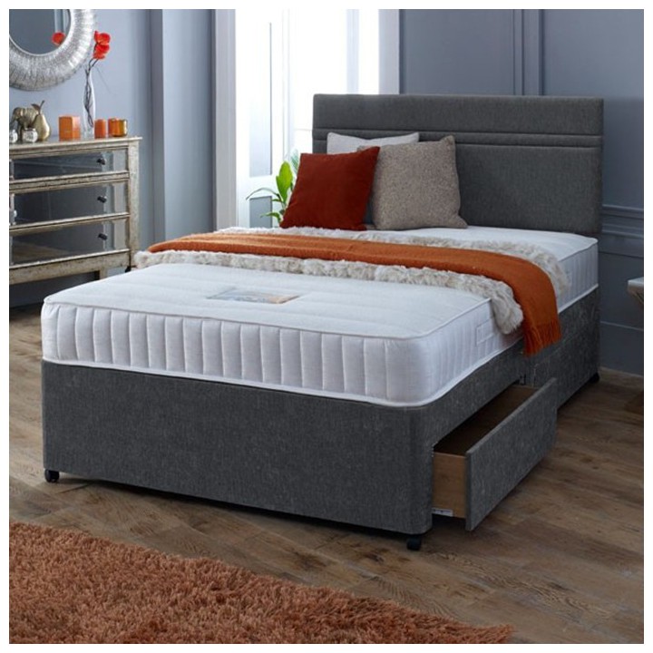 Amelia Divan Bed with Open Coil Memory Foam Mattress FREE HEADBOARD