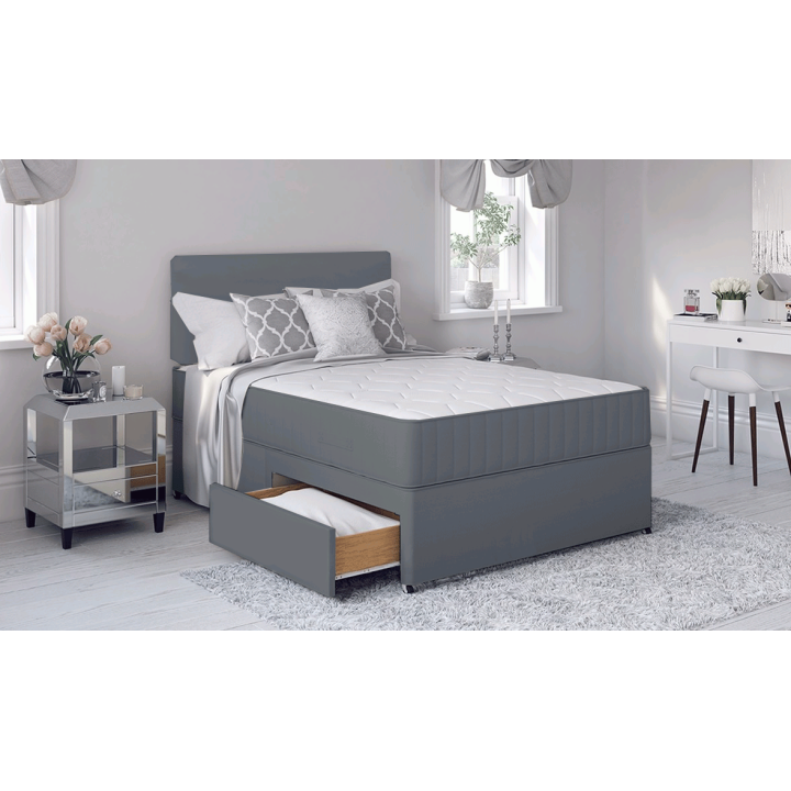 Hf4you Nora Memory Foam Divan Bed Set With Mattress & Headboard