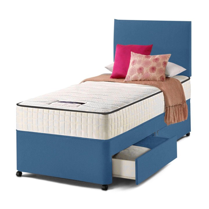 Single Divan Bed With Mattress, Storage & Headboard