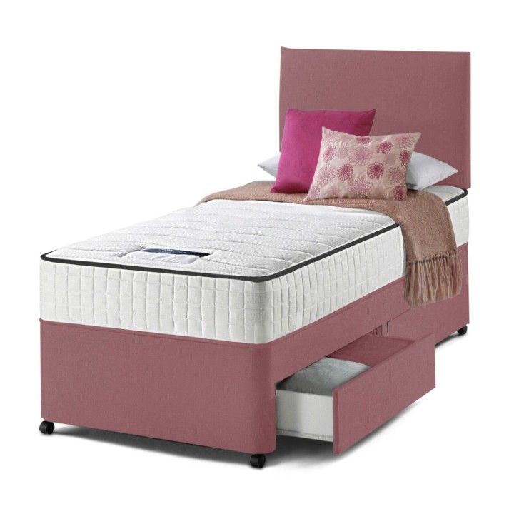 Single Divan Bed With Mattress, Storage & Headboard