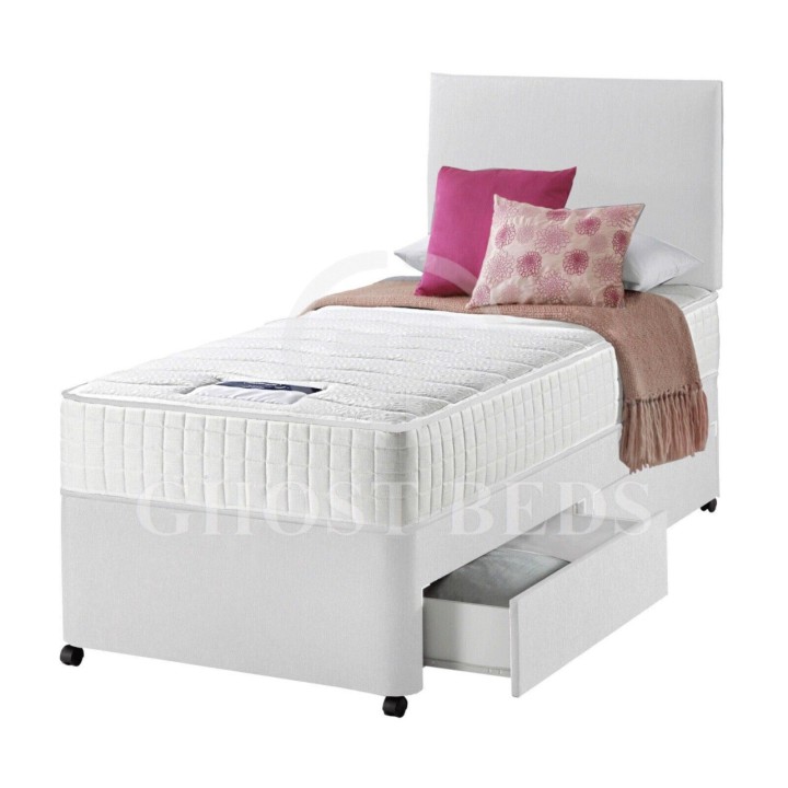 Single Divan Bed With Mattress, Storage & Headboard