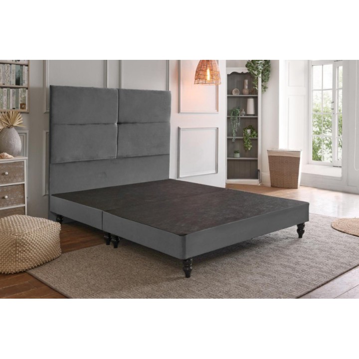 Sierra Plush Velvet Floating Divan Base and Headboard