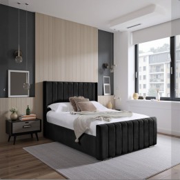 Fiji Winged Bedframe with Optional Mattress and Storage