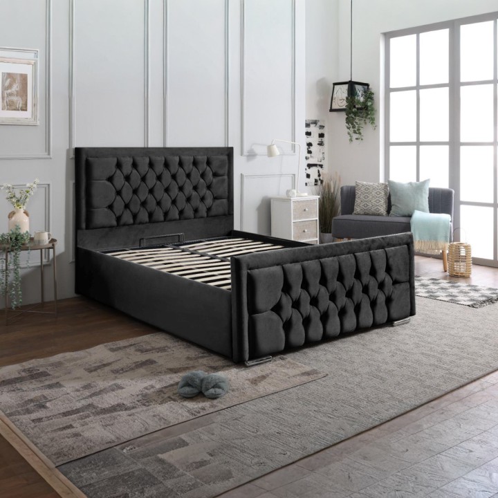Mauritius Bedframe with Optional Mattress and Storage