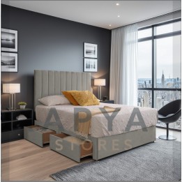 Casablanca Dreams Plush Velvet Divan Bed Set with Orthopaedic Mattress & Optional Storage Drawers