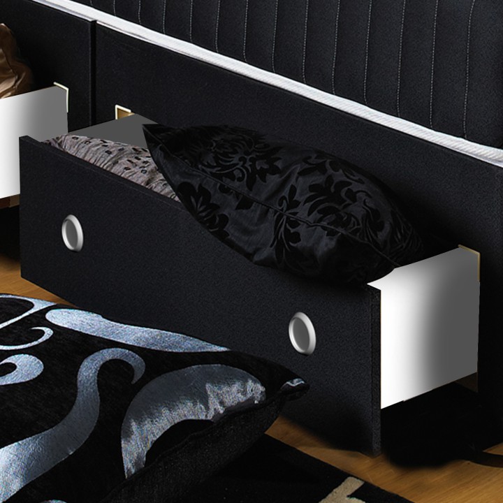 Hf4you Black Quilted Ortho Memory Foam Divan Bed