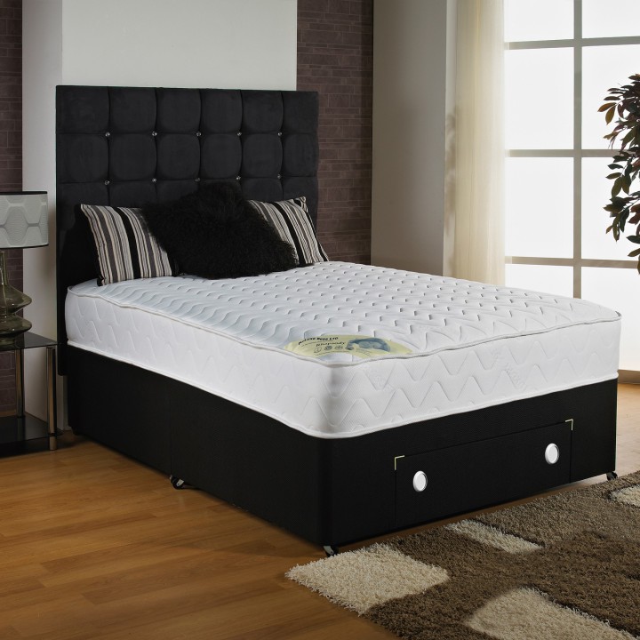 Hf4you Micro Quilted Soft Touch Black Divan Bed