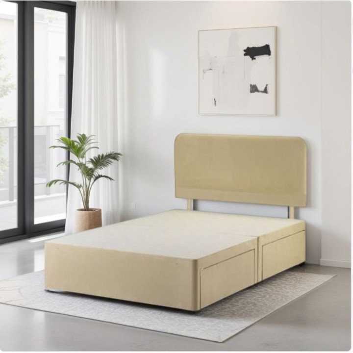 Hf4you Suede Divan Base With Drawers