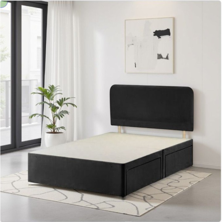Hf4you Suede Divan Base With Drawers