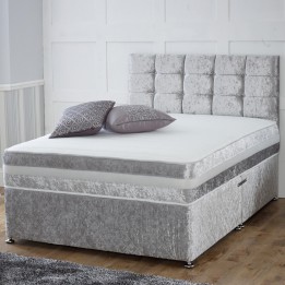 Hf4you 24" Cube 1000 Pocket Memory Crushed Velvet Divan Bed