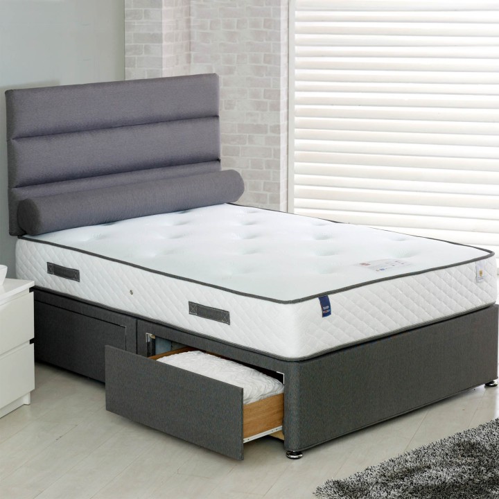 Hf4you Countess 800 Pocket Blu Cool Memory Foam 4 Drawer Divan Bed