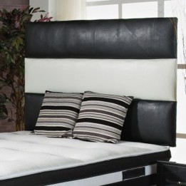 Hf4you 30" Venice Vertical Black/White Faux Leather Headboard