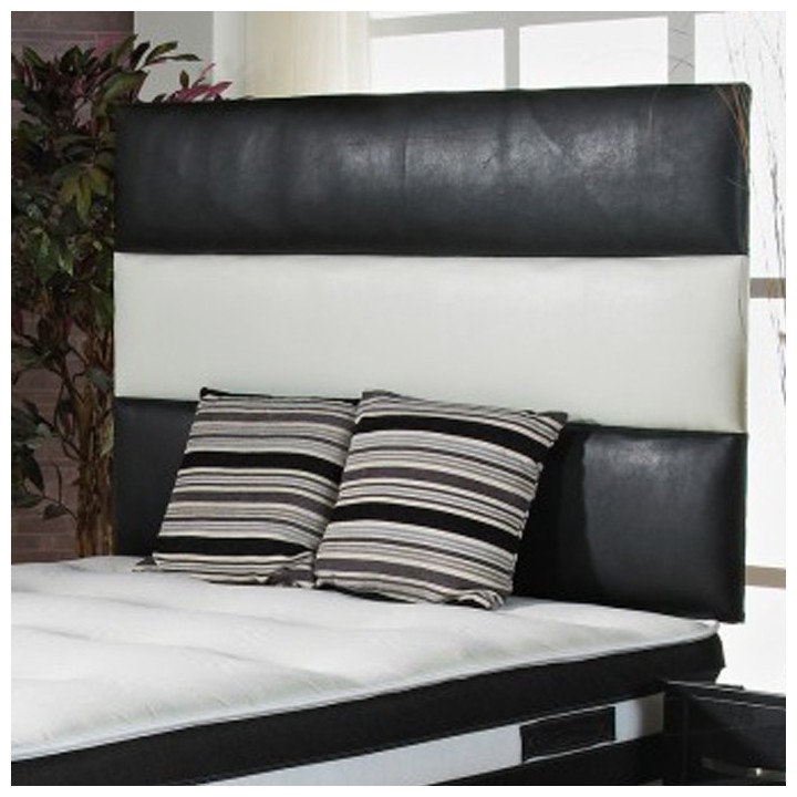 Hf4you 30" Venice Vertical Black/White Faux Leather Headboard-2ft6