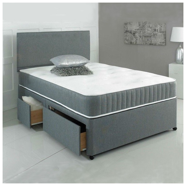 Hf4you Grey Memory Foam Bed with Free Headboard